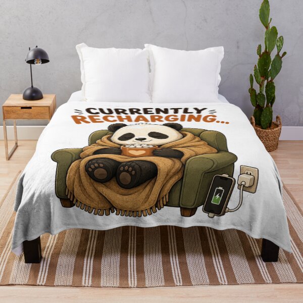 Item preview, Currently Recharging – Cute Panda Cozy Cartoon Design designed and sold by Kiinaaa.
