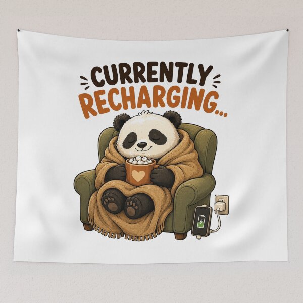 Item preview, Currently Recharging – Cute Panda Cozy Cartoon Design designed and sold by Kiinaaa.