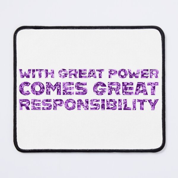 Item preview, "With Great Power Comes Great Responsibilty" Inspirational Quote Purple Triangular Mosaic Design designed and sold by DymondDesigns.