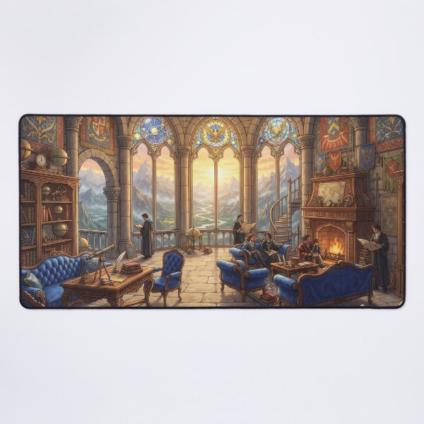 Item preview, Wizard Castle Eagle Tower Common Room - Cozy Dark Academia Study Art designed and sold by KreonaTime.