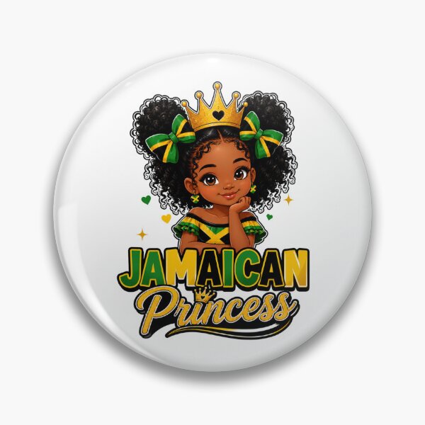 Item preview, Jamaican Princess Jamaica Flag Crown Girl designed and sold by WeirdlyMild.