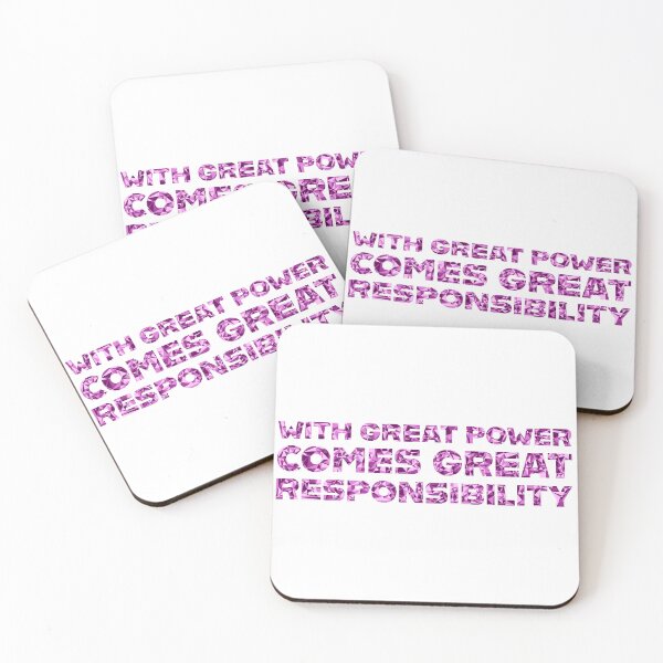 Item preview, "With Great Power Comes Great Responsibilty" Inspirational Quote Pink Triangular Mosaic Design designed and sold by DymondDesigns.
