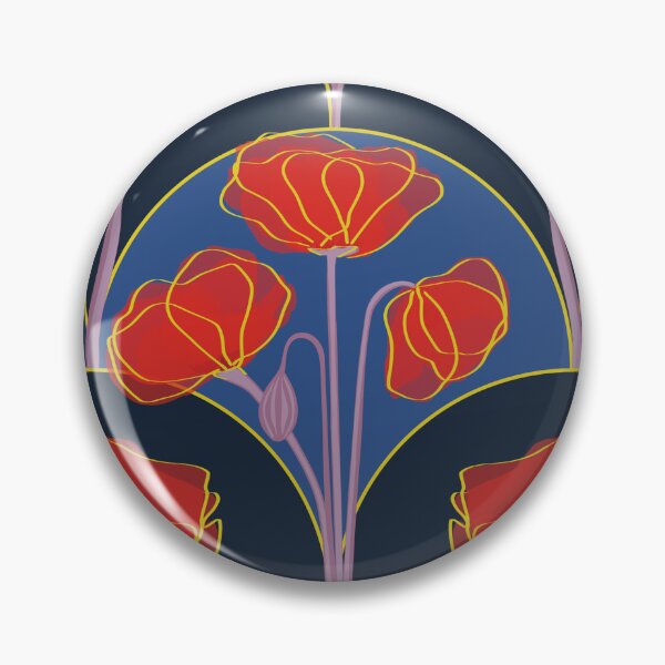 Item preview, Poppies in blue designed and sold by ChMarch.