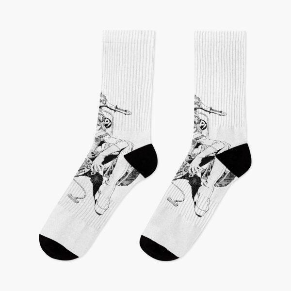 Item preview, FLCL Haruko Haruhara Monochrome Illustration designed and sold by Fire TheMann.