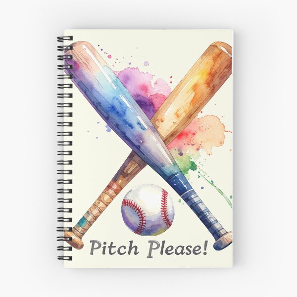 Item preview, Two baseball bats and a ball in watercolors designed and sold by LiskoDesign.