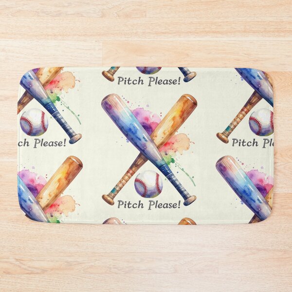 Item preview, Two baseball bats and a ball in watercolors designed and sold by LiskoDesign.