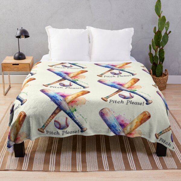 Item preview, Two baseball bats and a ball in watercolors designed and sold by LiskoDesign.