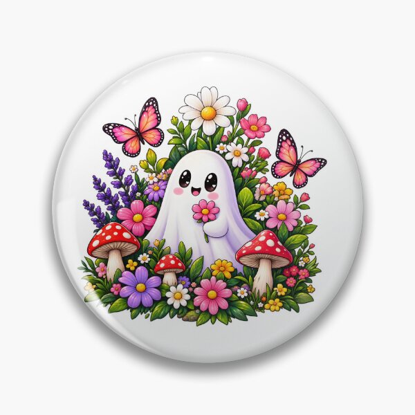 Item preview, Cute Ghost in a Magical Flower Garden designed and sold by TinyWeird.