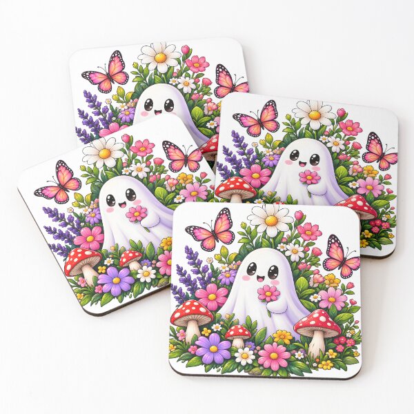 Item preview, Cute Ghost in a Magical Flower Garden designed and sold by TinyWeird.
