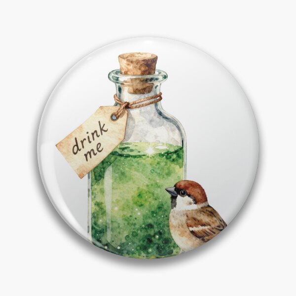 Item preview, Drink Me Magic Potion with Cute Sparrow Watercolor Art designed and sold by WildArtIT.