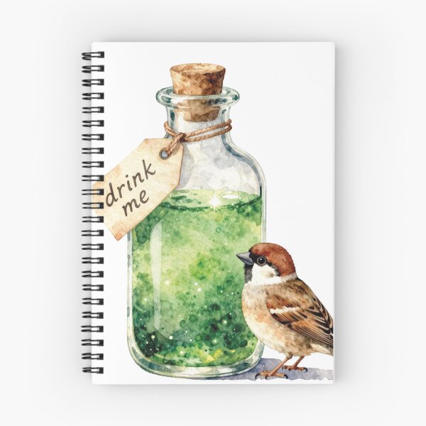 Item preview, Drink Me Magic Potion with Cute Sparrow Watercolor Art designed and sold by WildArtIT.