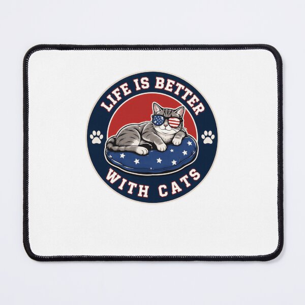 Item preview, Life Is Better With Cats Patriotic American Cat Lover designed and sold by HumansStuck12.