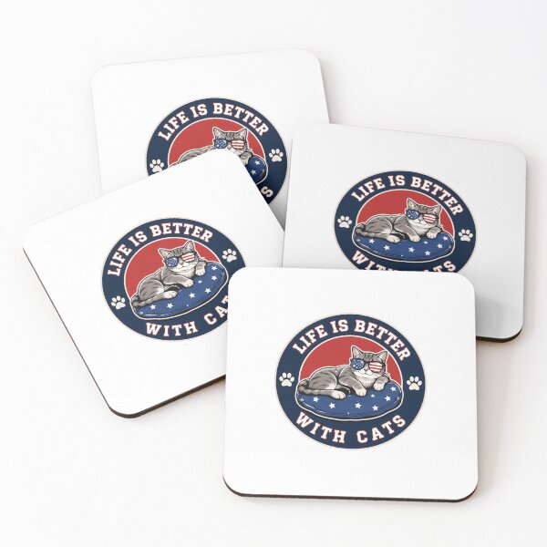 Item preview, Life Is Better With Cats Patriotic American Cat Lover designed and sold by HumansStuck12.