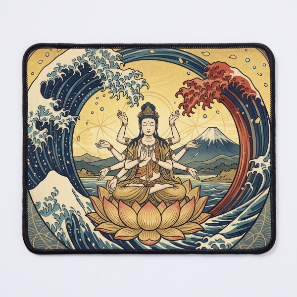 Item preview, XXI The World Tarot Card Great Wave Japanese Art designed and sold by Ada’s Mystic Atelier .