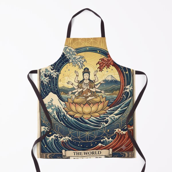 Item preview, XXI The World Tarot Card Great Wave Japanese Art designed and sold by Ada’s Mystic Atelier .