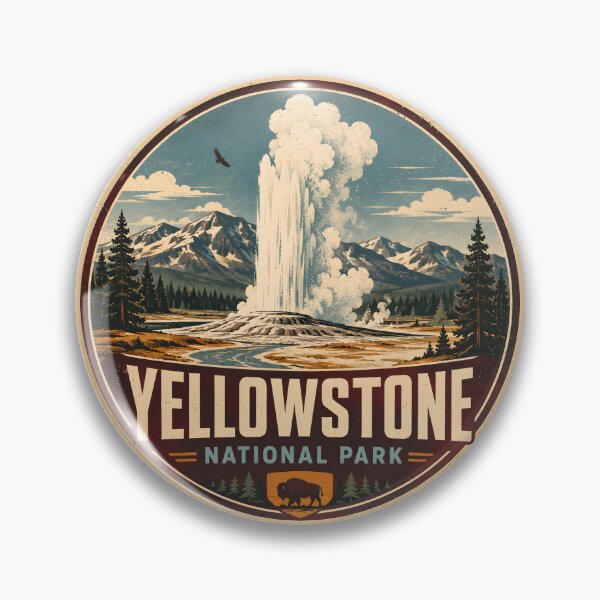Item preview, Yellowstone National Park Vintage Travel Sticker designed and sold by WAUZ.