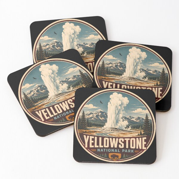 Item preview, Yellowstone National Park Vintage Travel Sticker designed and sold by WAUZ.