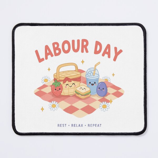 Item preview, Happy Labour Day Kawaii Picnic Cute Funny Holiday Celebration designed and sold by InspiredCreatives.