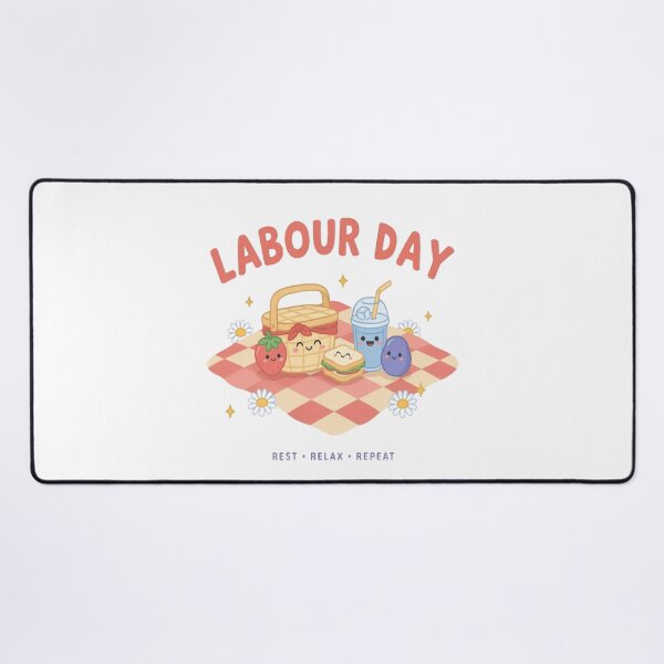 Item preview, Happy Labour Day Kawaii Picnic Cute Funny Holiday Celebration designed and sold by InspiredCreatives.