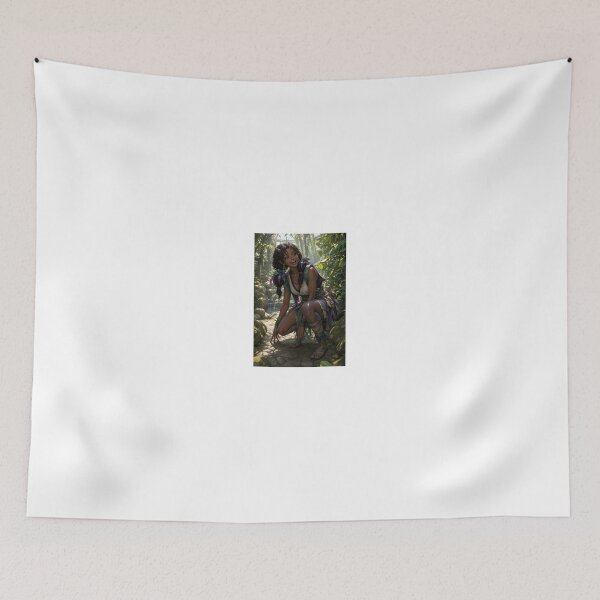 Item preview, Horned Girl with Small Chameleons in Garden designed and sold by CathryneDelamort.