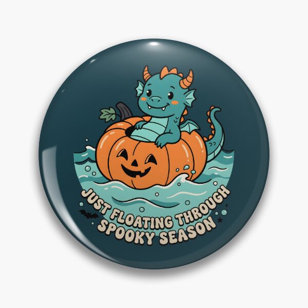 Item preview, "Just Floating Through Spooky Season" Sea Monster Pumpkin Float Halloween designed and sold by Sea Gem.