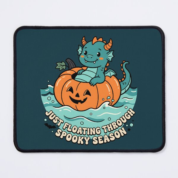 Item preview, "Just Floating Through Spooky Season" Sea Monster Pumpkin Float Halloween designed and sold by Sea Gem.