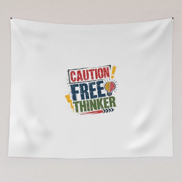 Item preview, Caution Free Thinker Independent Mind Critical Intellectual designed and sold by JonesFlora2025.