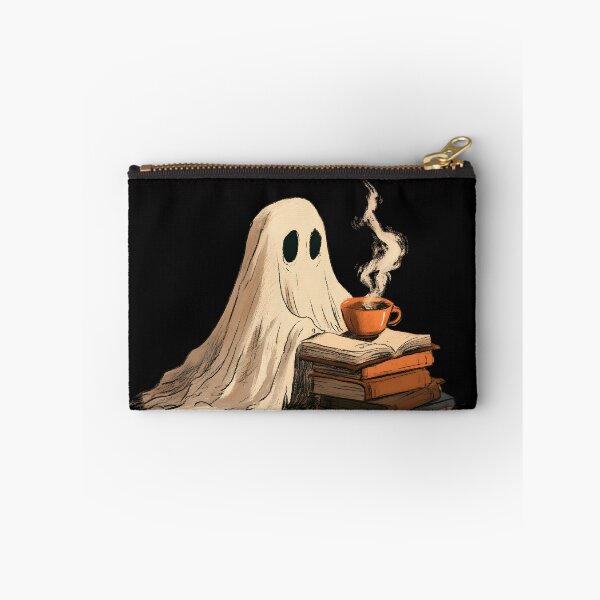 Item preview, Cozy Ghost Reading with Coffee – Spooky Book Lover designed and sold by KAM-KAM-STORE.