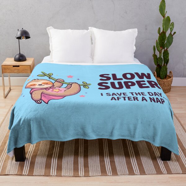 Item preview, Slow Super I Save The Day After A Nap Cute Superhero Sloth designed and sold by Amir Faysal.