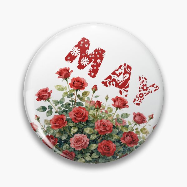 Item preview,  May Birth Month Flower Red Roses Watercolor Aesthetic designed and sold by WildArtIT.