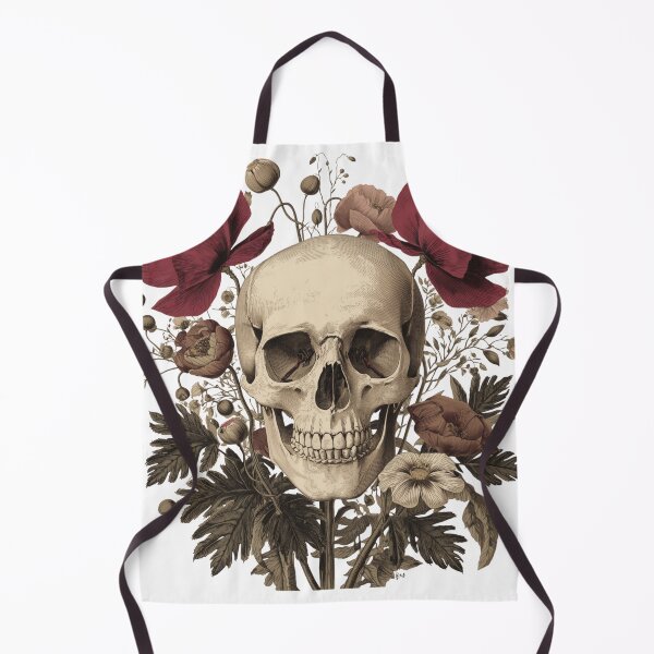 Item preview, Vintage Gothic Skull With Dark Floral Garden Illustration designed and sold by muhammadkhafidh.