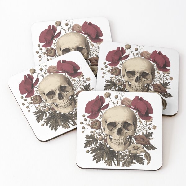 Item preview, Vintage Gothic Skull With Dark Floral Garden Illustration designed and sold by muhammadkhafidh.