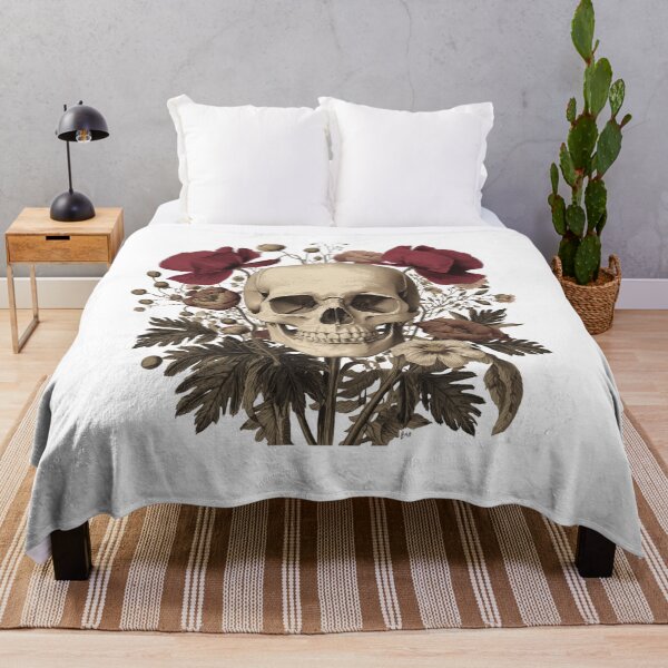Item preview, Vintage Gothic Skull With Dark Floral Garden Illustration designed and sold by muhammadkhafidh.