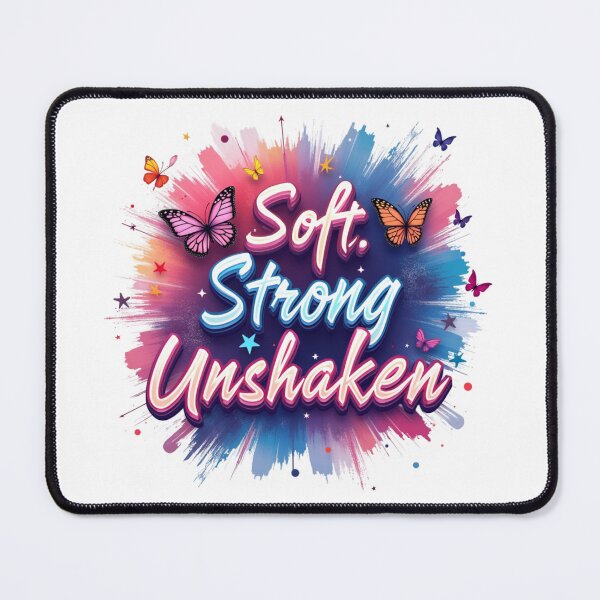 Item preview, Soft Strong Unshaken Inspirational Quote Typography Butterfly Design designed and sold by Aarvya Fashion Club ( A.F.C ).