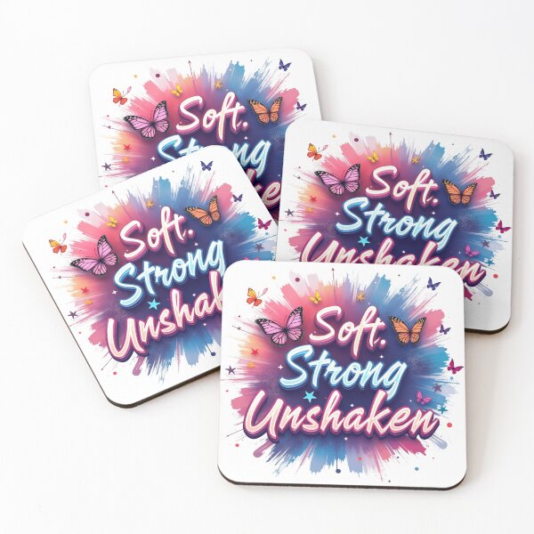 Item preview, Soft Strong Unshaken Inspirational Quote Typography Butterfly Design designed and sold by Aarvya Fashion Club ( A.F.C ).