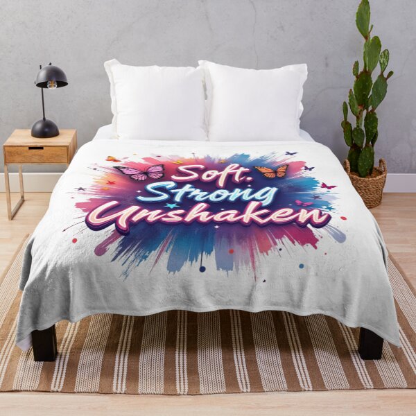 Item preview, Soft Strong Unshaken Inspirational Quote Typography Butterfly Design designed and sold by Aarvya Fashion Club ( A.F.C ).