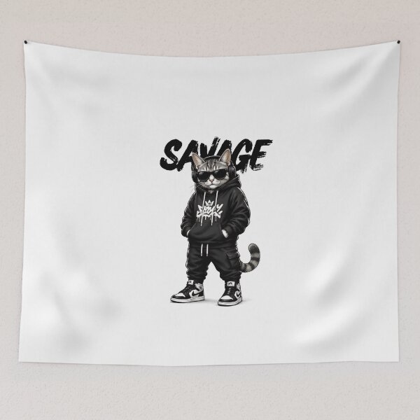 Item preview, Savage Cool Cat Streetwear Hoodie Sunglasses designed and sold by WelLarsDigitals.