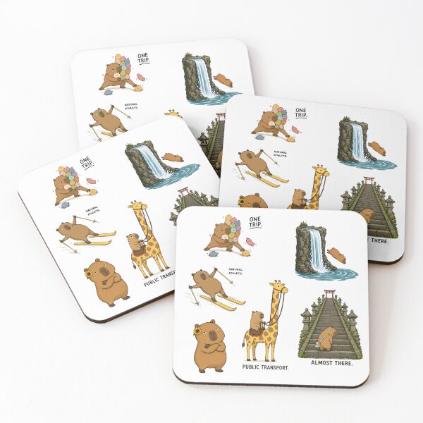 Item preview, Capybara Survival Kit – Funny Deadpan Capybara Sticker Pack designed and sold by LazyPaw Design.