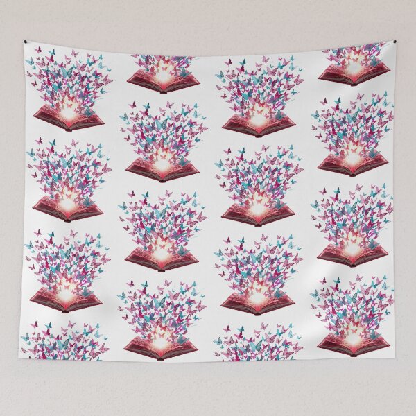 Item preview, Magical Red Book with Colorful Butterflies designed and sold by Marcu Ioachim.