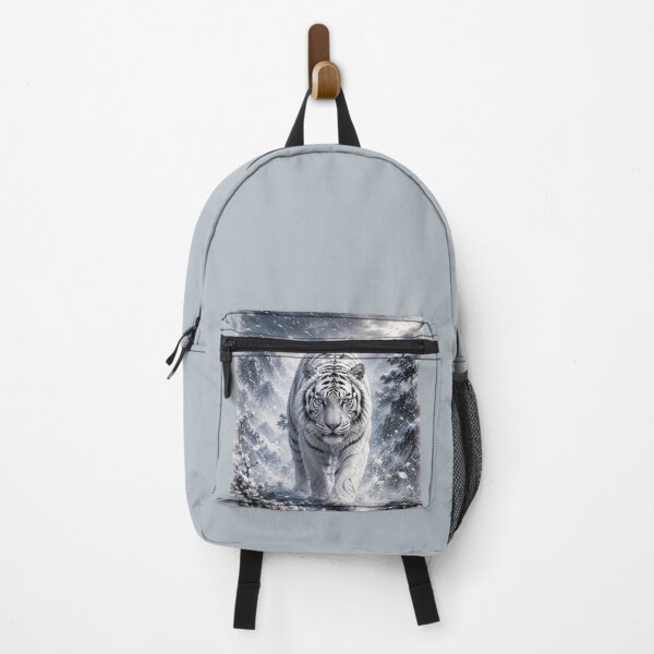 Item preview, White Tiger Walking Through Snowy Mountains – Majestic Winter Wildlife Art designed and sold by ManJiangHong.