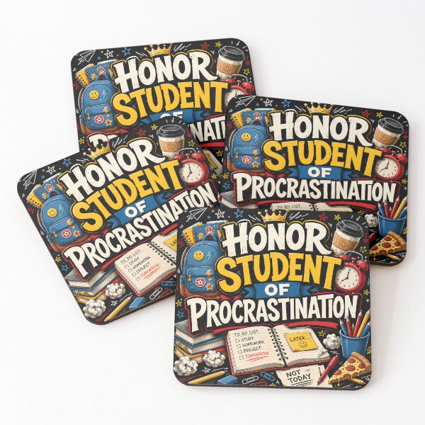 Item preview, Honor Student Of Procrastination Funny Student Humor Design designed and sold by CreativeLook25.