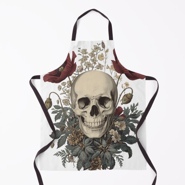 Item preview, Vintage Floral Skull Illustration | Gothic Botanical Skeleton Art designed and sold by muhammadkhafidh.