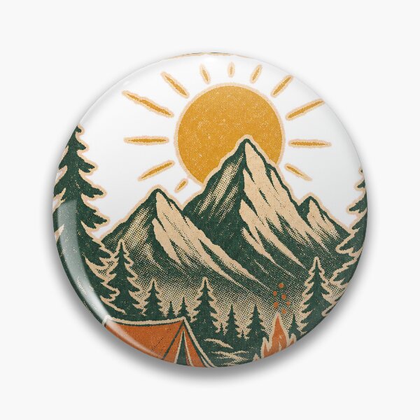 Item preview, Outdoor Therapy Retro Risograph Mountain Camping T-Shirt Design designed and sold by KIDEnia.
