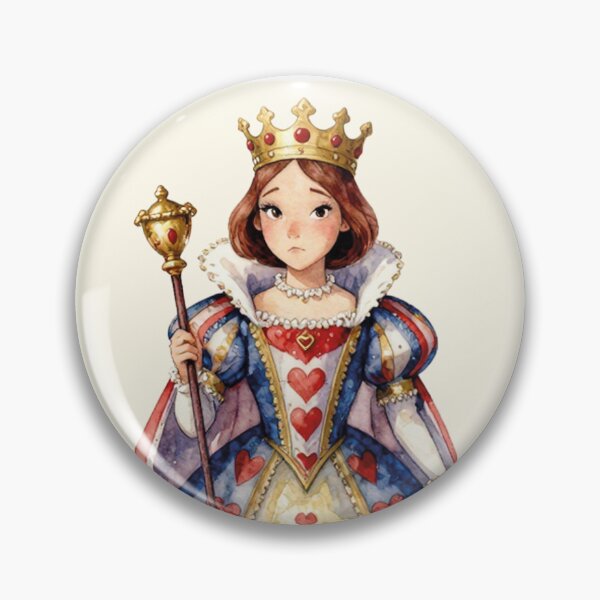 Item preview, Queen of Hearts Playing Card Watercolor Anime Princess Art designed and sold by WildArtIT.