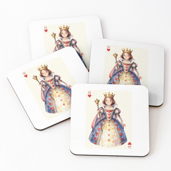 Item preview, Queen of Hearts Playing Card Watercolor Anime Princess Art designed and sold by WildArtIT.