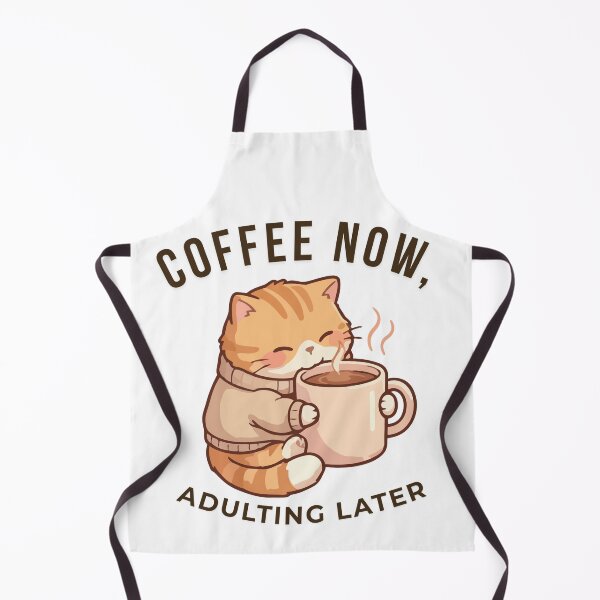 Item preview, Coffee Now Adulting Later Cat T-Shirt – Cute Coffee Lover Design designed and sold by TESHYS.
