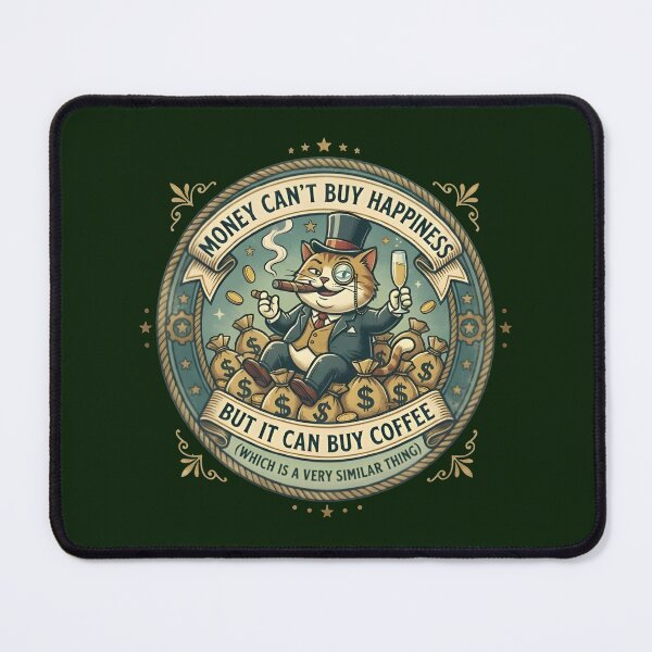 Item preview, Money Can't Buy Happiness But It Can Buy Coffee Funny Cat Meme designed and sold by eihabo.