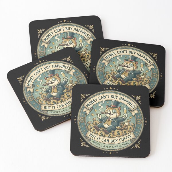 Item preview, Money Can't Buy Happiness But It Can Buy Coffee Funny Cat Meme designed and sold by eihabo.