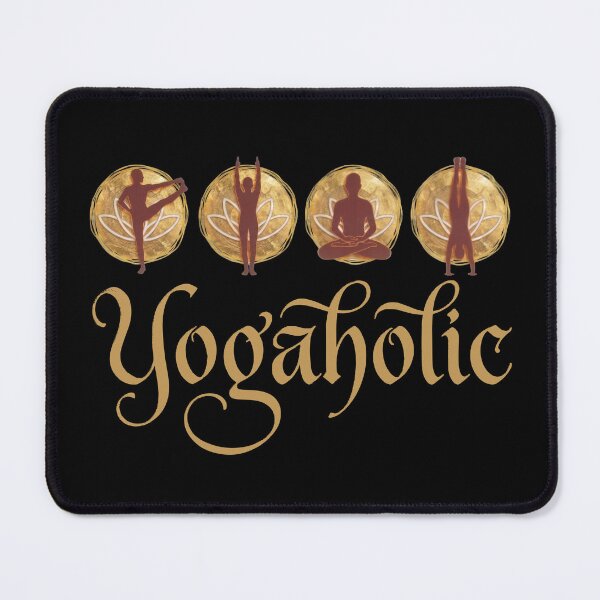 Item preview, Elegant Yogaholic - Golden Yoga Poses & Lotus Meditation designed and sold by Shopeon Designs.
