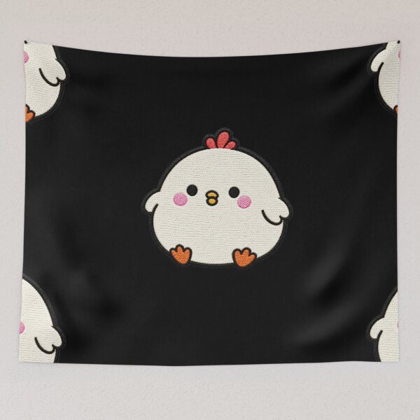 Item preview, Chubby Chicken Kawaii Embroidery Patch Illustration designed and sold by ColorSplash123.